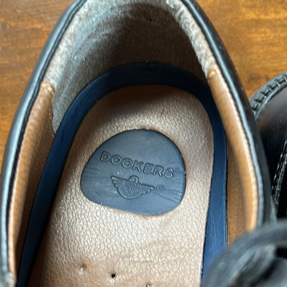 Dockers Black Leather Gordon Dress Cap Toe Oxford 090-2214 Sz 10.5
